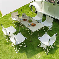 Juego Mesa Y 4 Sillas Camping Portátil Plegable De Aluminio