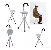 Bastón Con Asiento Aluminio Antiderrapante Para Descanso