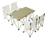 Juego Mesa Y 4 Sillas Camping Portátil Plegable De Aluminio