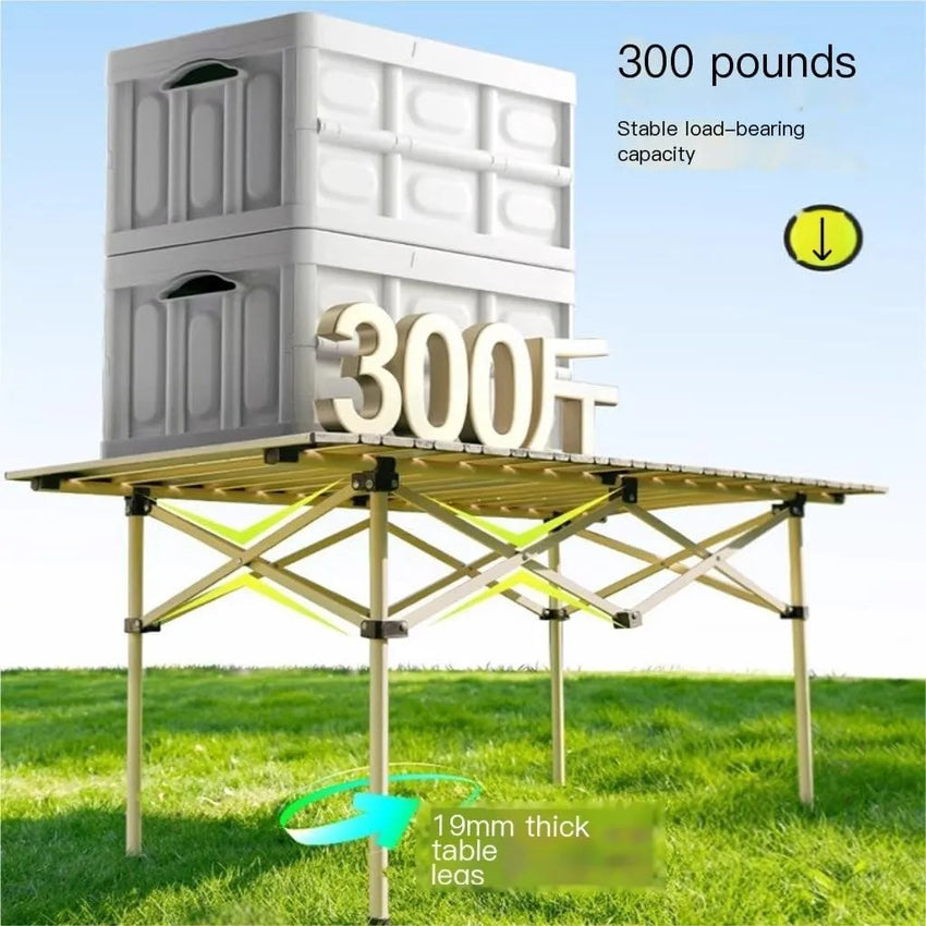 Juego Mesa Y 4 Sillas Camping Portátil Plegable De Aluminio