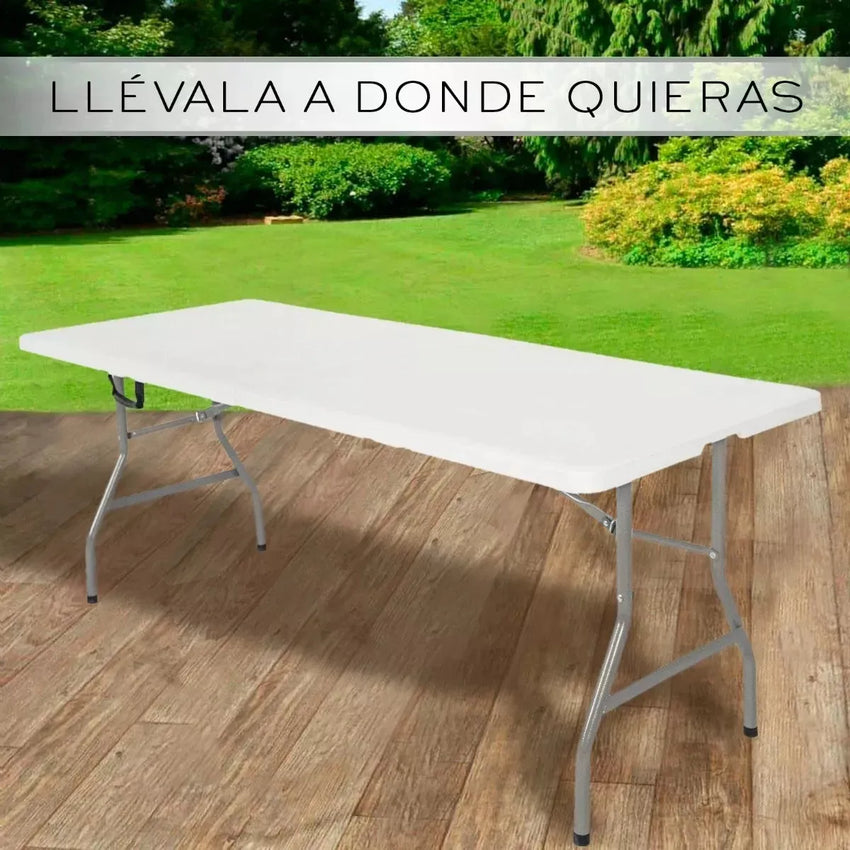 Mesa Plegable De Plástico180cm Tipo Portafolio Resistente.