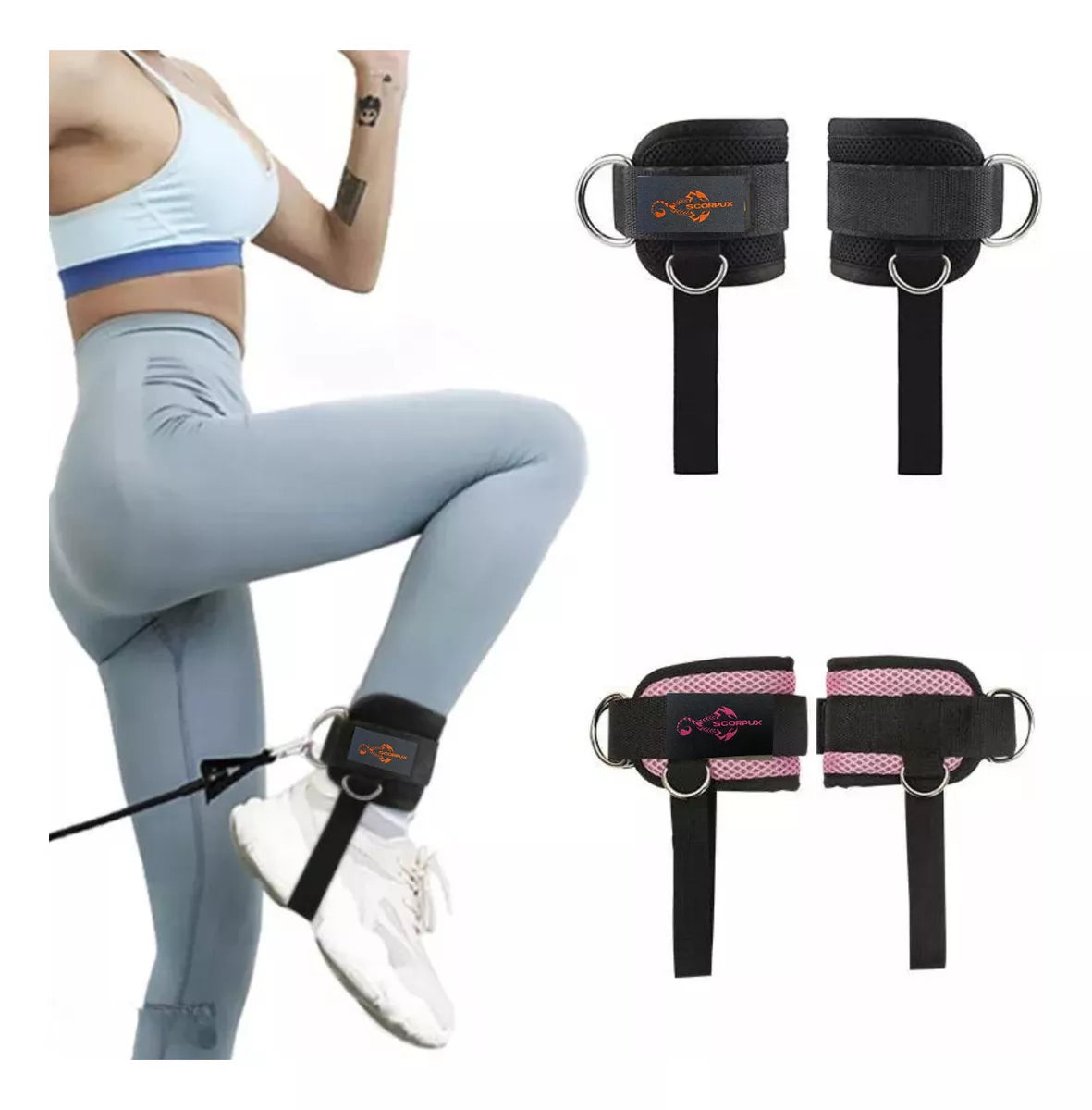 Muñequeras Gym Tobilleras Para Poleas De Gimnasio Correa Para