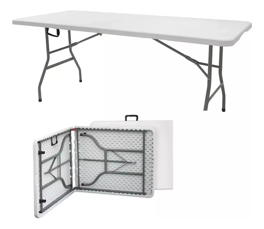 Mesa Plegable De Plástico180cm Tipo Portafolio Resistente.