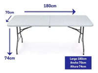 Mesa Plegable De Plástico180cm Tipo Portafolio Resistente.
