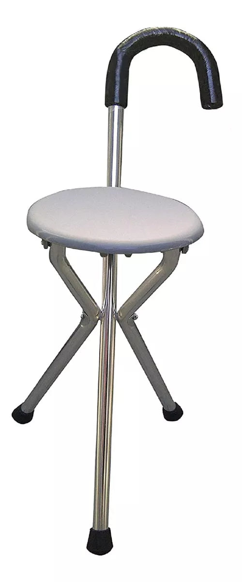 Bastón Con Asiento Aluminio Antiderrapante Para Descanso