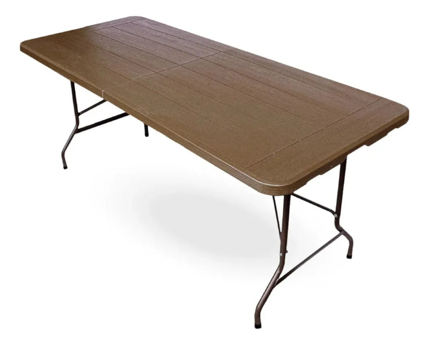 Mesa Plegable Café Estilo Madera 180cm Tipo Madera