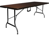 Mesa Plegable Café Estilo Madera 180cm Tipo Madera