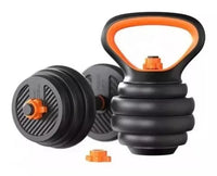 Set De Mancuernas 20kg Convertibles Barra Recta Y Kettlebell