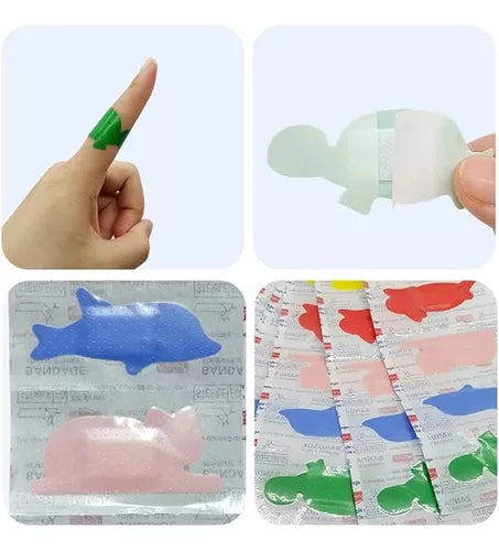 30 Parches Curitas Diseños Animalitos Smileplus Para Niños
