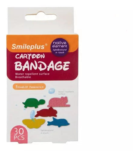 30 Parches Curitas Diseños Animalitos Smileplus Para Niños