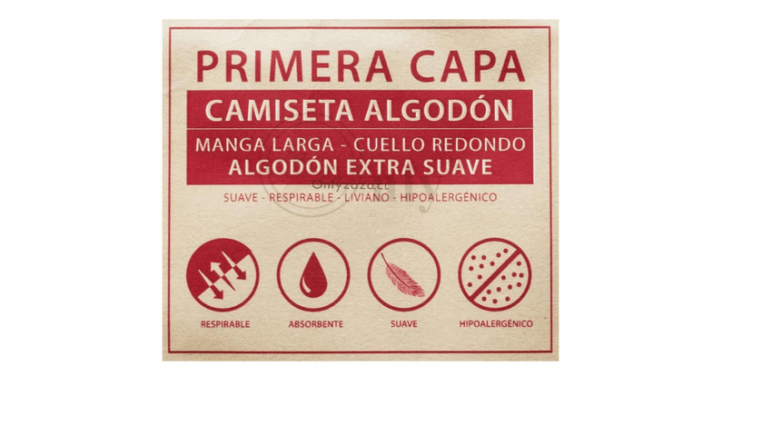 Camiseta Primera Capa Algodón Hipoalergénica Mujer Térmica