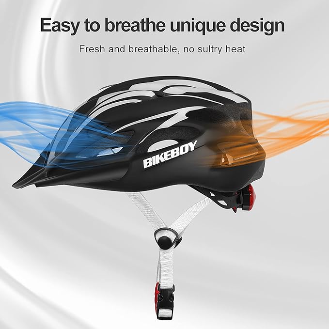 Casco Bikeboy Para Ciclismo Regulable Con Luz Trasera