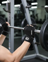 Guantes Gounod Medio Dedo Con Muñequera Elastica Pesas y Gym