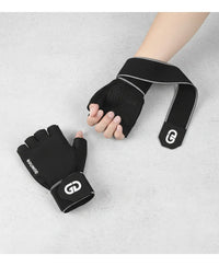 Guantes Gounod Medio Dedo Con Muñequera Elastica Pesas y Gym