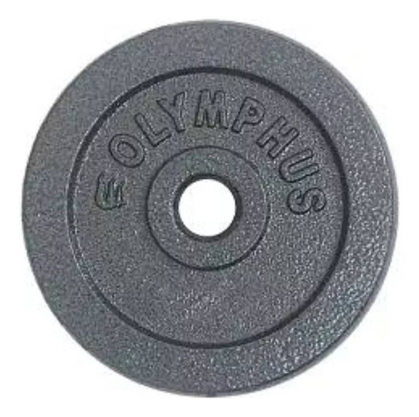 Pesa Disco 15kg Para Mancuerna Barra Preolimpica Hierro Gris