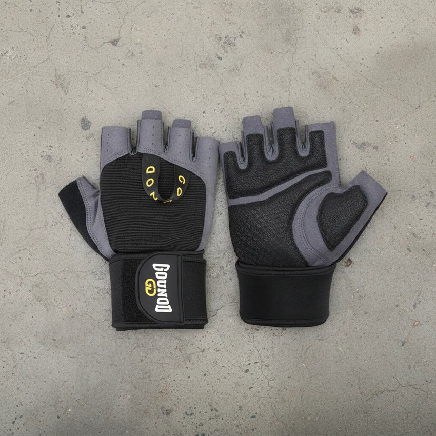 Guantes Deportivos Medio Dedo Con Muñequera Agarre Pro