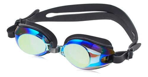 Lentes + Tapones De Natación Espejado Antifog Uv Y Antifuga