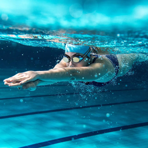 Lentes + Tapones De Natación Espejado Antifog Uv Y Antifuga