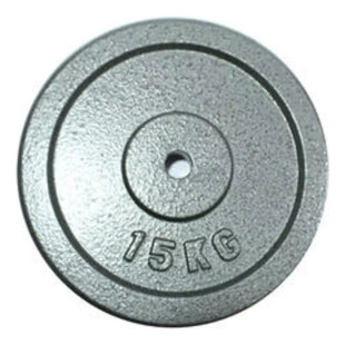 Pesa Disco 15kg Para Mancuerna Barra Preolimpica Hierro Gris