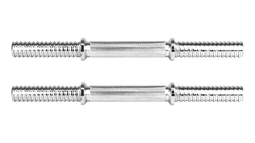 Par Barras Mancuerna Cromada Acero Para Bicep Tricep Hombro