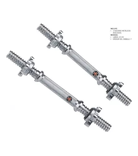 Par Barras Mancuerna Cromada Acero Para Bicep Tricep Hombro