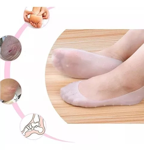 Par Medias Silicona Relajantes Reduce Dolor Suaviza La Piel
