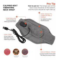 Masajeadora De Cuello Con Calor Y Vibración Portatil Con Usb