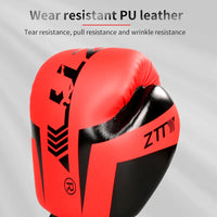 Guantes De Boxeo Ztty Cuero Pu Profesional Juvenil Adultos