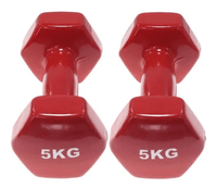 Par Mancuernas 5kg Goma Vinílica Ejercicio Fitness Yoga Gym