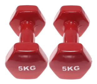 Par Mancuernas 5kg Goma Vinílica Ejercicio Fitness Yoga Gym