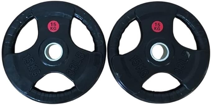 Disco Olímpico De 15kg Con Agarres Para Sentadillas Y Barra