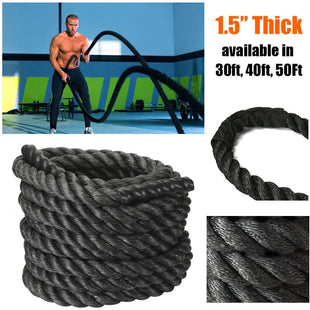 Cuerda Funcional Battlet Rope Negra Crossfit 2,5cm X 15mtrs