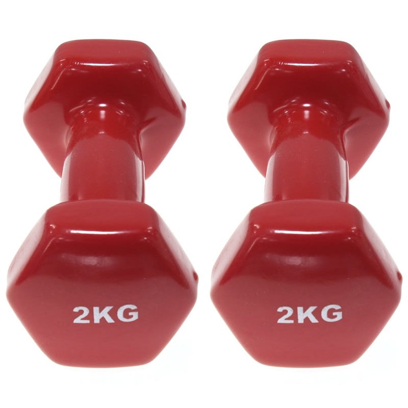 Par Mancuernas 2kg Goma Vinílica Ejercicio Fitness,yoga Gym