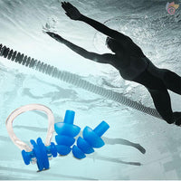 Set Natación Tapón Oídos + Nariz + Caja Plastica Portable