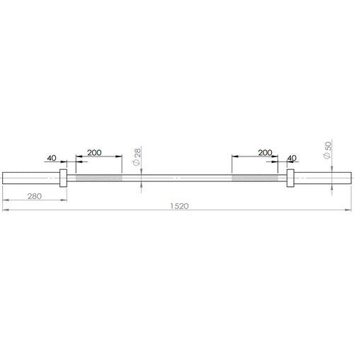 Barra Olímpica Profesional 152cm Cromada Rodamientos + 2azas