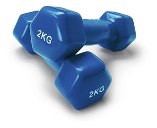 Par Mancuernas 2kg Goma Vinílica Ejercicio Fitness,yoga Gym