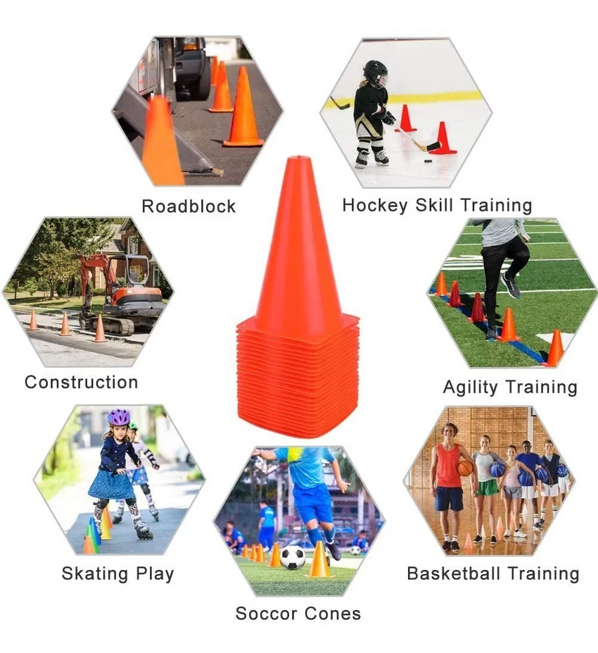 Conos De Entrenamiento Tráfico De Plástico Multicolor 30cm