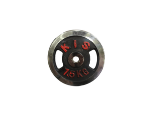 Pesa Disco Para Mancuerna 7,5 Kg Hierro Fundido Cromado Gym Con Azas