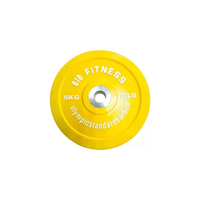 Disco Olímpico Bumper Amarillo 15kg Olymphus Para Carga