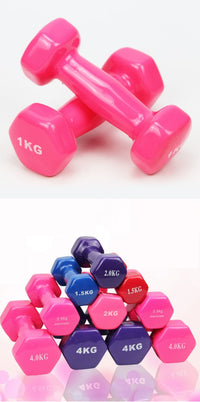 Par Mancuernas 1kg Goma Vinílica Ejercicio Fitness Yoga Gym