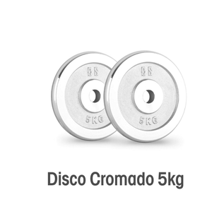 Pesa Disco Para Mancuerna 5 Kg Hierro Fundido Cromado Gym