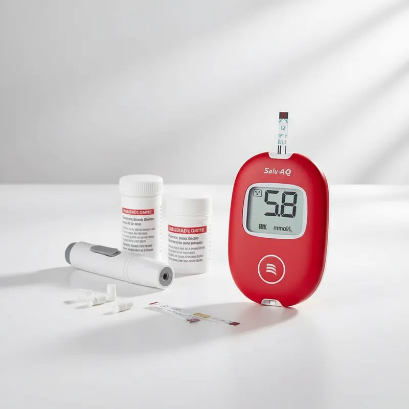 Glucómetro Digital con 50 Tiras Reactivas para Medir Glucosa en Sangre