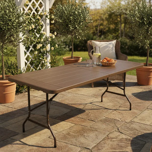 Mesa Plegable Café Estilo Madera 180cm Tipo Madera