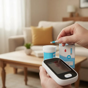 Glucómetro Digital con 50 Tiras Reactivas para Medir Glucosa en Sangre