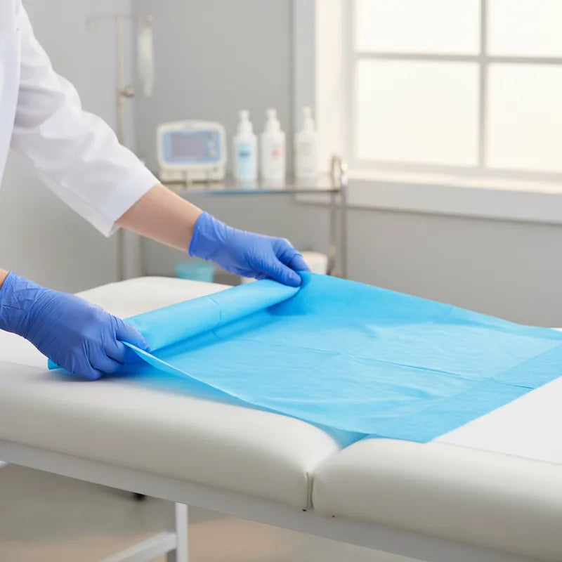 Sábanas Desechables para Camilla Médica No Tejidas Azul 50Unidades