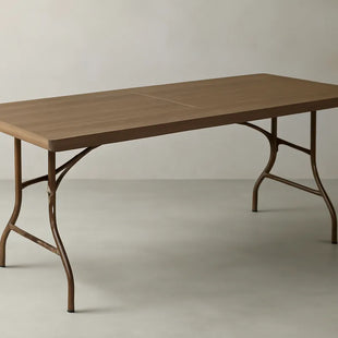 Mesa Plegable Café Estilo Madera 180cm Tipo Madera