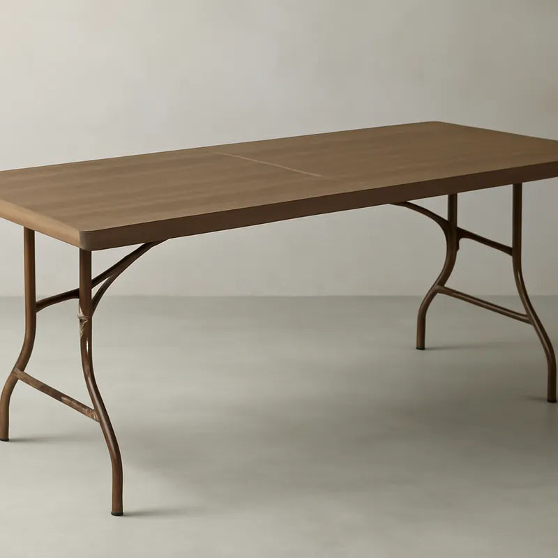 Mesa Plegable Café Estilo Madera 180cm Tipo Madera