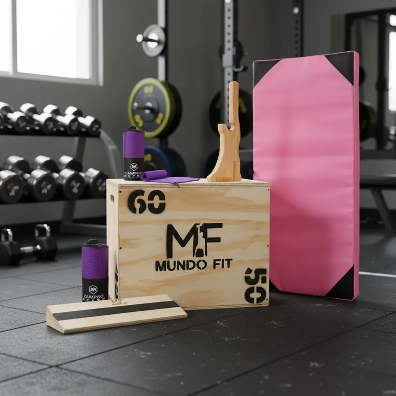 Cajón Pliometrico 60x50cm+toallon+talonera+totem+colchoneta