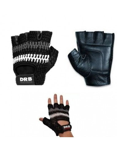 Guantes Gimnasio De Cuero Con Muñequera Tejido Crossfit Gym