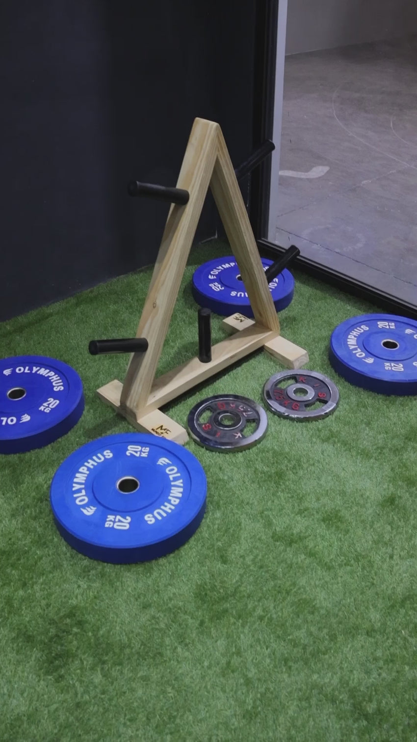 Rack Organizador De Madera Para Discos Olímpicos Gym